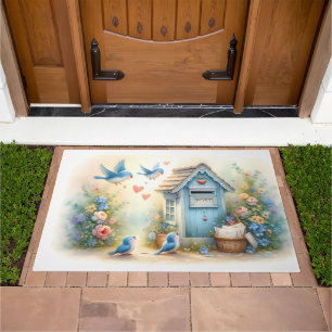Cottagecore Love Letters Bluebird Mailbox Doormat