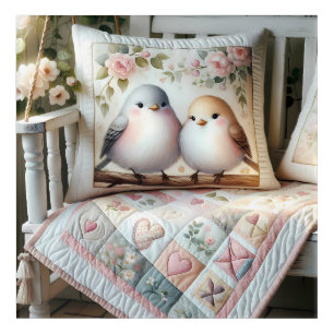 Cottagecore Lovebird Floral Quilt Scene Acrylic Print