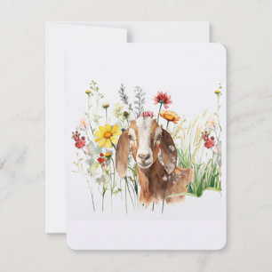 Cottagecore Lucky Capricorn Flat Card