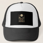 Cottagecore Moon Mushroom Moonphase Goblincore Trucker Hat