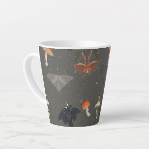 cottagecore moth butterfly pattern Latte Mug