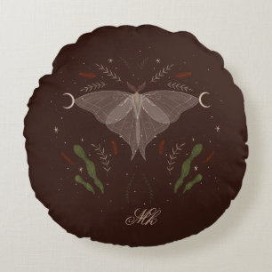Cottagecore Moth Personalized Throw Pillow