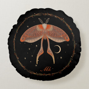 Cottagecore Moth Personalized Throw Pillow
