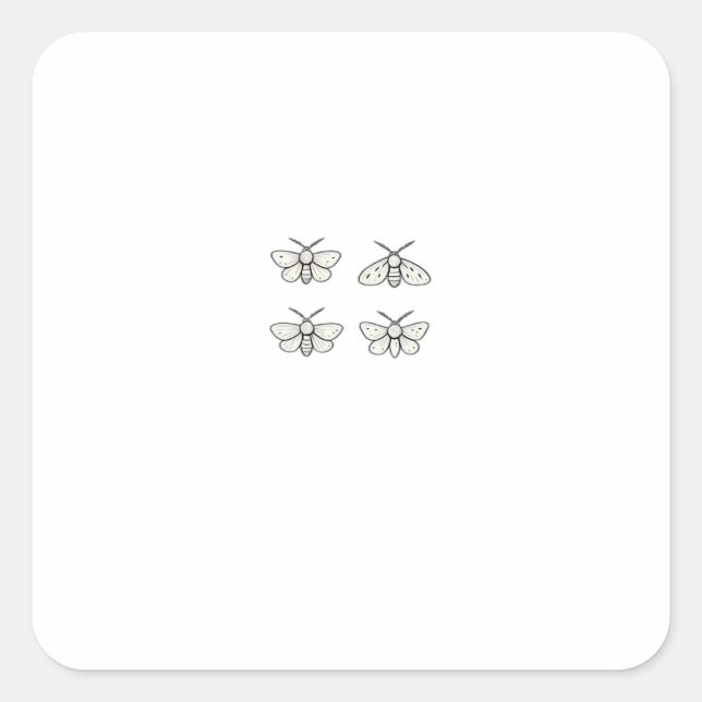 Cottagecore Moths Classic Square Sticker (Front)