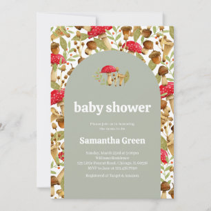 Cottagecore Mushroom Baby Shower Invitation