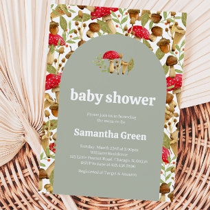 Cottagecore Mushroom Baby Shower Invitation