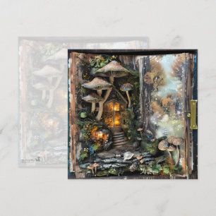 Cottagecore Mushroom Book Fall Scrapbook Journal Invitation