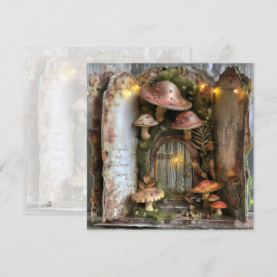 Cottagecore Mushroom Book Trifold Scrapbook Page  Invitation