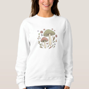 Cottagecore Mushroom Botanical Graphic Sweatshirt