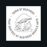 Cottagecore Mushroom Business Name Return Address Self-inking Stamp<br><div class="desc">Personalized rubber stamp for your holiday mailing return address, small business professional logo and custom info. Vintage and classic design to add some personal touch to your mail and package. Customize the text with your name or business name, address and contact information. Use the Design Tool to further edit the...</div>