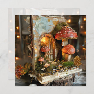 Cottagecore Mushroom Fairy Book Scrapbook Journal Invitation