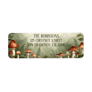 Cottagecore Mushroom Forest Label