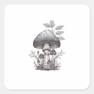 Cottagecore Mushroom Goblincore Aesthetic Mushroo Square Sticker