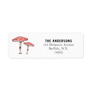 Cottagecore Mushroom Nature Return Address Label