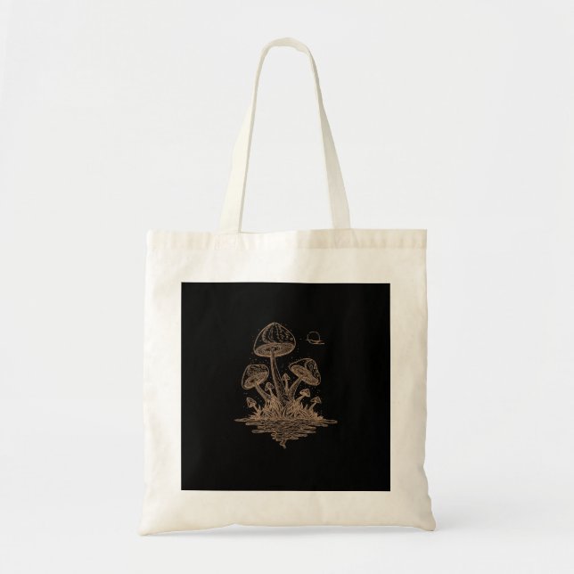 Cottagecore Mushrooms Fungi Goblincore Aesthetic Tote Bag (Front)