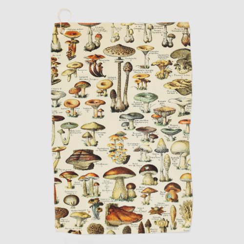 Cottagecore Mushrooms Vintage Naturalist Golf Towel