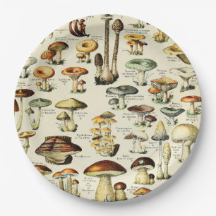 Cottagecore Mushrooms Vintage Naturalist Paper Plates
