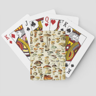 Cottagecore Mushrooms Vintage Naturalist Poker Cards