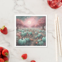 Cottagecore personalized Pink & Mint Pumpkin Patch