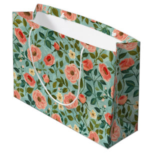Cottagecore Pink Floral Gift Large Gift Bag