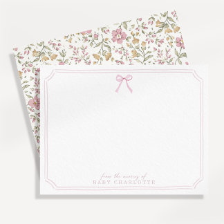 Cottagecore Pink frame Nursery Note Card