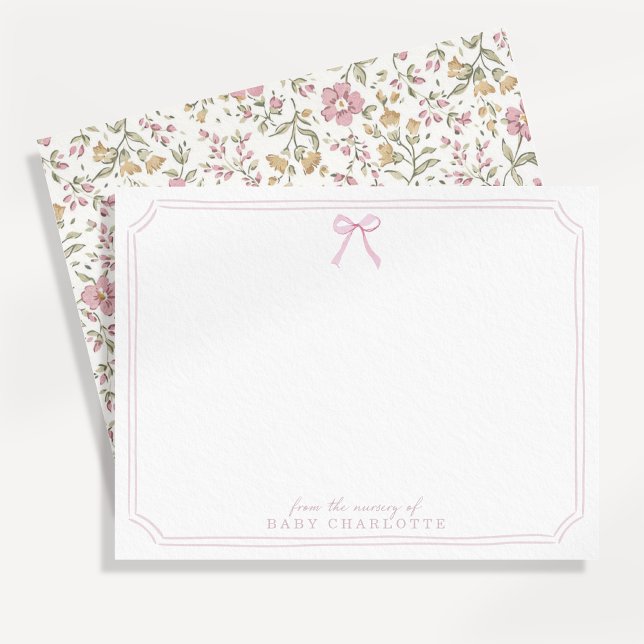 Cottagecore Pink frame Nursery Note Card (Creator Uploaded)