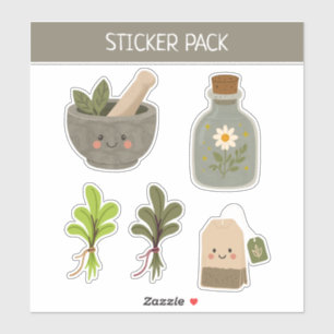 Cottagecore Plant & Tea Time Watercolor Sticker