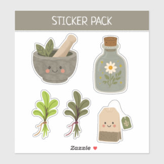 Cottagecore Plant & Tea Time Watercolor Sticker