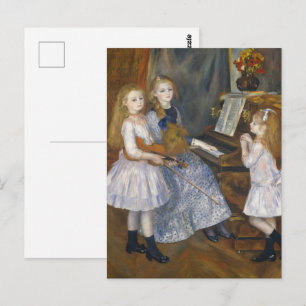 Cottagecore Renoir Musical Sisters Vintage Art Postcard