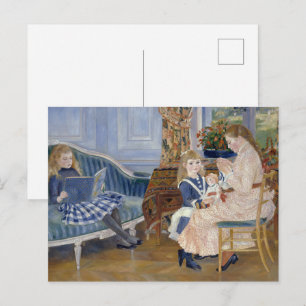 Cottagecore Renoir Pastoral Childhood Scene Postcard