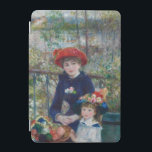 Cottagecore Renoir Sisters Garden Landscape iPad Mini Cover<br><div class="desc">Bring the sun-drenched elegance of 19th-century France into your home with Pierre-Auguste Renoir’s 1881 masterpiece, "Two Sisters (On the Terrace)." This iconic Impressionist painting features a radiant young woman in a bold red hat and a charming child, set against a lush, blooming garden overlooking the Seine. With its vibrant palette...</div>
