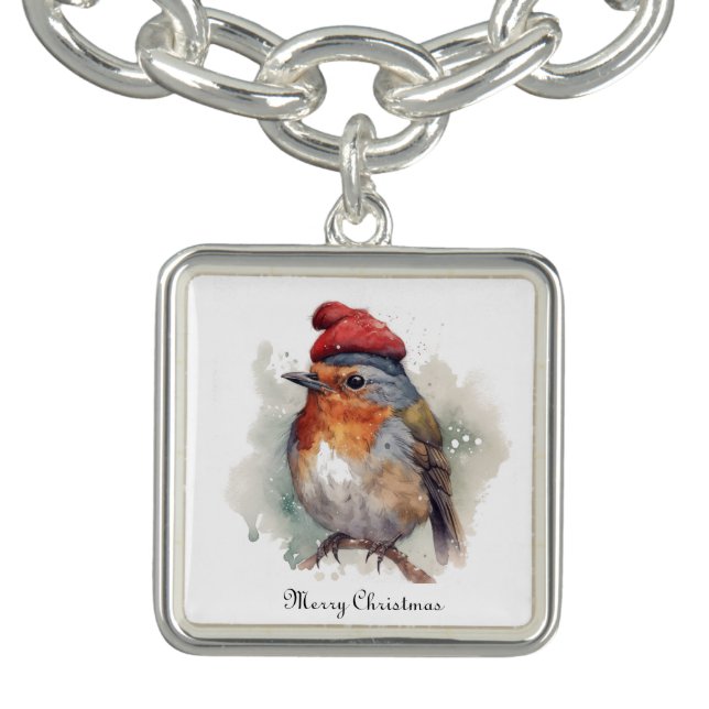 Cottagecore Robin Christmas Jewelry Bracelet (Design)
