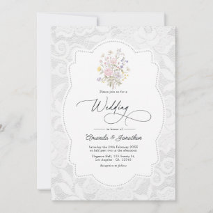 Cottagecore Romantic Wildflower Garden Wedding Invitation