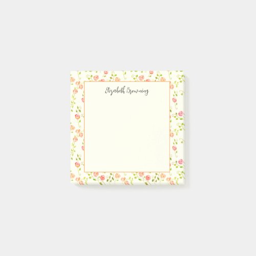 Cottagecore Rose Garden Pretty Hand_Drawn Vintage Post_it Notes