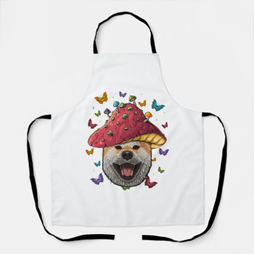 Cottagecore Shiba Inu Aesthetic Mushroom Cute Apron