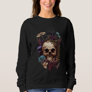 Cottagecore Skull Mushroom Collector Morel Mycolog Sweatshirt