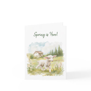 Cottagecore Spring Lamb Greeting Card