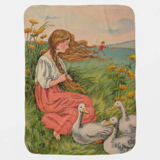 Cottagecore Storybook Art Baby Blanket