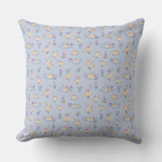 Cottagecore Storybook Ducks & Swans Lavender Throw Pillow