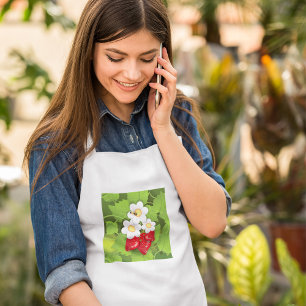 Cottagecore Strawberry Patch Garden Adult Apron
