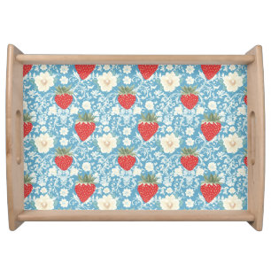 Cottagecore Strawberry Pattern  Serving Tray