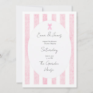 Cottagecore Stripes Wedding Invitation 