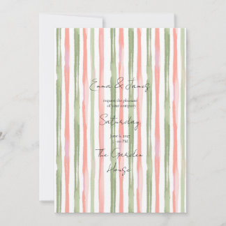 Cottagecore Stripes Wedding Invitation