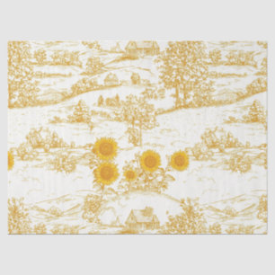 Cottagecore Sunflower Countryside Toile Tissue Paper