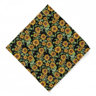 Cottagecore Sunflowers Pattern Bandana