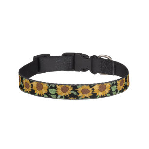 Cottagecore Sunflowers Pattern Pet Collar