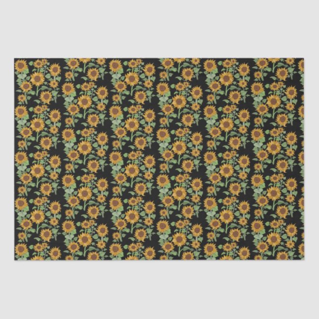 Cottagecore Sunflowers Pattern Tissue Paper (Front)