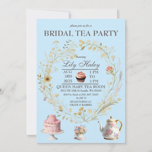 Cottagecore Tea Party Bridal Shower Invitation
