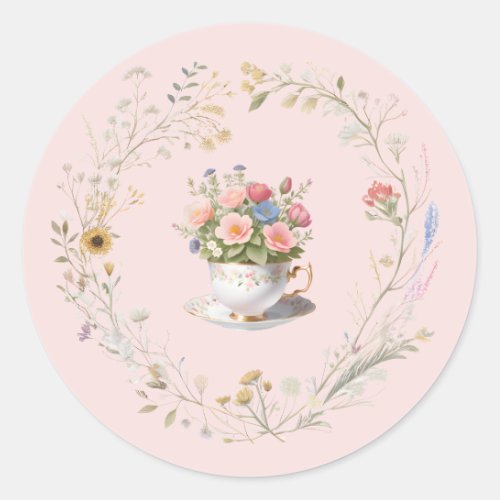 Cottagecore Tea Party Teacup Sticker