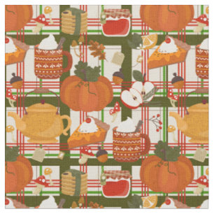 cottagecore thanksgiving cozy hygge mushroom tea fabric